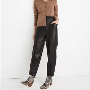 Madewell Vegan Leather Pull-On Paperbag Pants